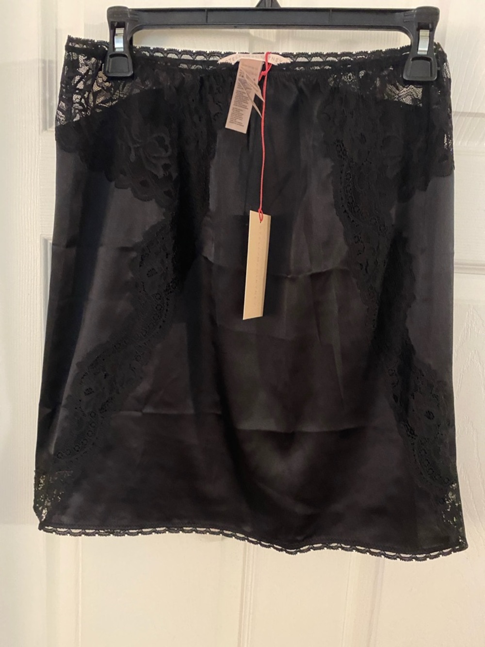 Stella McCartney Black Lace-Trim Half Slip silk - Picture 1 of 4
